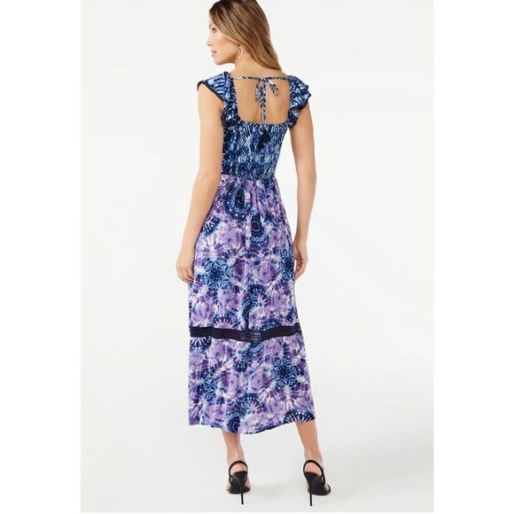 Sofia Jeans by Sofia Vergara Women's Tiered Maxi Dress with Back Tie Neck Sz XS - Picture 2 of 16